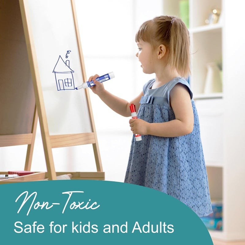 EXTRIC Dry Erase Markers Chisel Tip Set, 4 Whiteboard Markers, Whiteboard Cleaner and Eraser, Low Odor Dry Erase Marker with Eraser Bundle for Home, Teachers Supplies, and School Supplies - Image 4